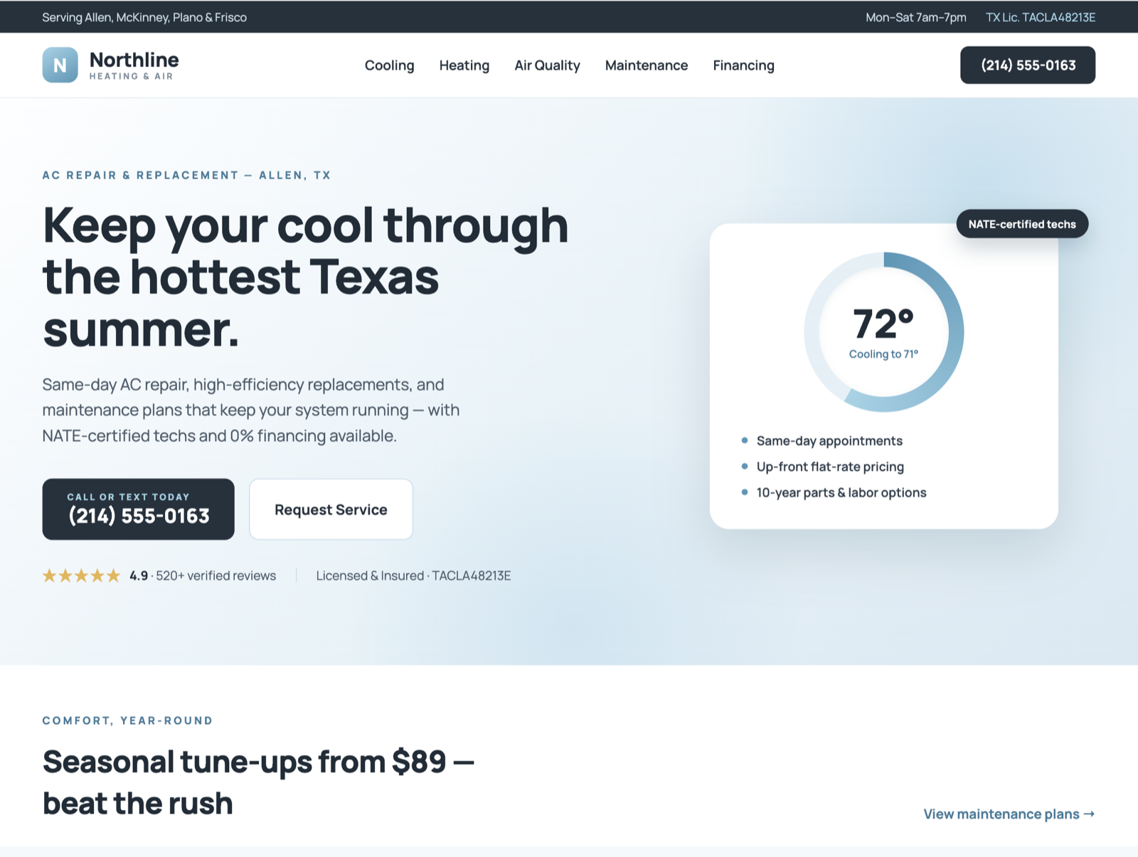 Sample HVAC website build